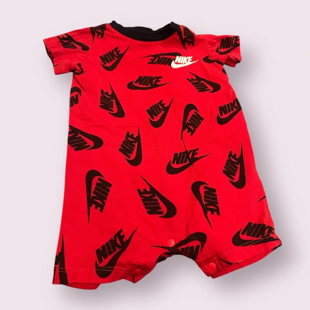 Nike And Jordan Red Graphic Baby One Piece Set 0-3 Month And 0-6 Month